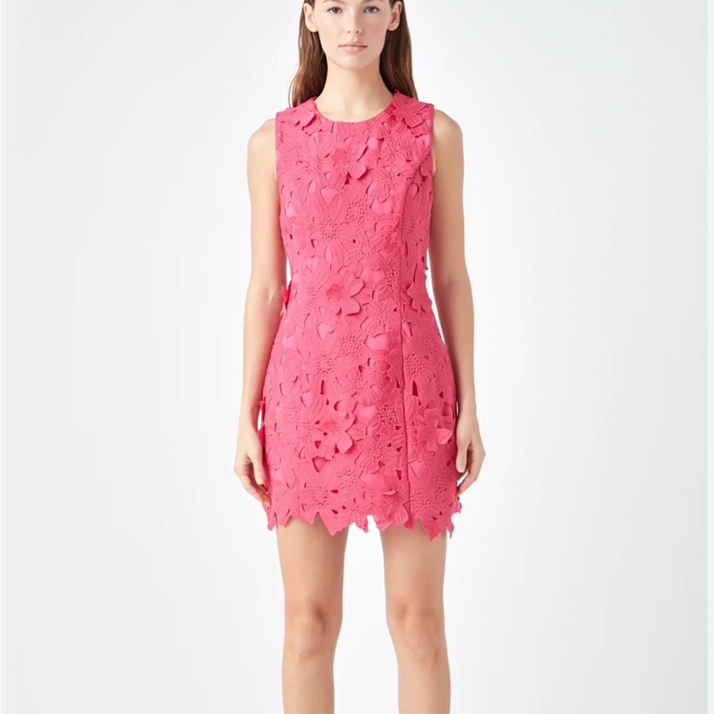 Floral Pink Sleeveless Dress